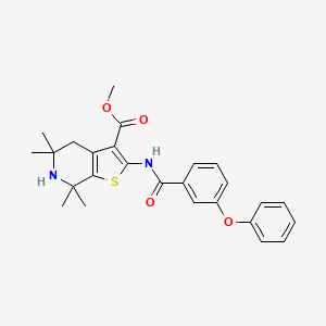 Methyl 5,5,7,7-tetramethyl-2-(3-phenoxybenzamido)-4,5,6,7-tetrahydrothieno[2,3-c]pyridine-3-carboxylate
