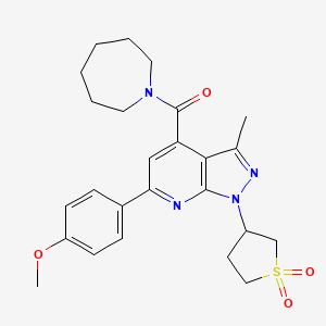 azepan-1-yl(1-(1,1-dioxidotetrahydrothiophen-3-yl)-6-(4-methoxyphenyl)-3-methyl-1H-pyrazolo[3,4-b]pyridin-4-yl)methanone