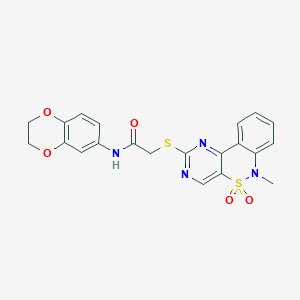 N-2,3-dihydro-1,4-benzodioxin-6-yl-2-[(6-methyl-5,5-dioxido-6H-pyrimido[5,4-c][2,1]benzothiazin-2-yl)thio]acetamide