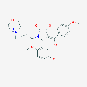 molecular formula C27H32N2O7 B266837 (E)-{2-(2,5-dimethoxyphenyl)-1-[3-(morpholin-4-ium-4-yl)propyl]-4,5-dioxopyrrolidin-3-ylidene}(4-methoxyphenyl)methanolate 