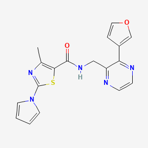 N-((3-(furan-3-yl)pyrazin-2-yl)methyl)-4-methyl-2-(1H-pyrrol-1-yl)thiazole-5-carboxamide