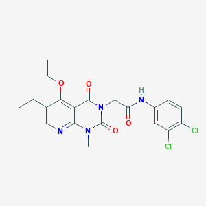 molecular formula C20H20Cl2N4O4 B2668382 N-(3,4-dichlorophenyl)-2-(5-ethoxy-6-ethyl-1-methyl-2,4-dioxo-1,2-dihydropyrido[2,3-d]pyrimidin-3(4H)-yl)acetamide CAS No. 1005298-54-3