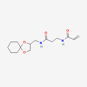 molecular formula C15H24N2O4 B2668383 N-(1,4-Dioxaspiro[4.5]decan-3-ylmethyl)-3-(prop-2-enoylamino)propanamide CAS No. 2361829-87-8