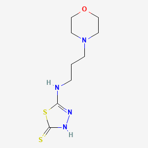 molecular formula C9H16N4OS2 B2668386 5-{[3-(Morpholin-4-yl)propyl]amino}-1,3,4-thiadiazole-2-thiol CAS No. 794554-82-8