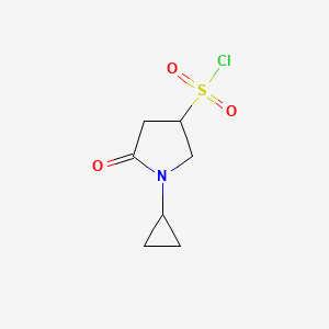 molecular formula C7H10ClNO3S B2668392 1-Cyclopropyl-5-oxopyrrolidine-3-sulfonyl chloride CAS No. 1909306-26-8