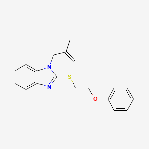 molecular formula C19H20N2OS B2668398 {2-[1-(2-Methylprop-2-enyl)benzimidazol-2-ylthio]ethoxy}benzene CAS No. 920115-74-8