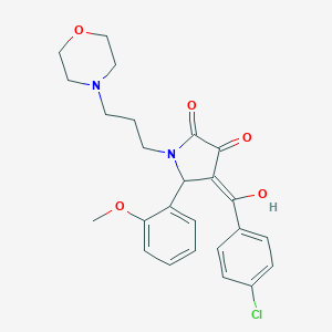 molecular formula C25H27ClN2O5 B266840 4-(4-chlorobenzoyl)-3-hydroxy-5-(2-methoxyphenyl)-1-[3-(4-morpholinyl)propyl]-1,5-dihydro-2H-pyrrol-2-one 