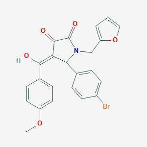 molecular formula C23H18BrNO5 B266841 5-(4-bromophenyl)-1-(2-furylmethyl)-3-hydroxy-4-(4-methoxybenzoyl)-1,5-dihydro-2H-pyrrol-2-one 