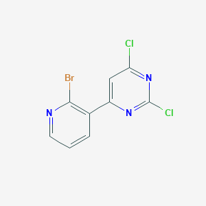 molecular formula C9H4BrCl2N3 B2668414 4-(2-溴吡啶-3-基)-2,6-二氯嘧啶 CAS No. 2089877-20-1