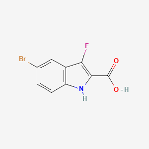 molecular formula C9H5BrFNO2 B2668419 5-溴-3-氟-1H-吲哚-2-甲酸 CAS No. 1547084-95-6