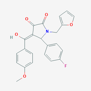 molecular formula C23H18FNO5 B266842 5-(4-fluorophenyl)-1-(2-furylmethyl)-3-hydroxy-4-(4-methoxybenzoyl)-1,5-dihydro-2H-pyrrol-2-one 