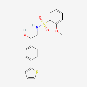 molecular formula C19H19NO4S2 B2668420 N-{2-hydroxy-2-[4-(thiophen-2-yl)phenyl]ethyl}-2-methoxybenzene-1-sulfonamide CAS No. 2380181-93-9