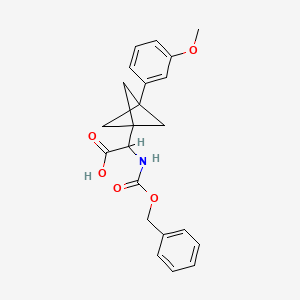 molecular formula C22H23NO5 B2668423 2-[3-(3-Methoxyphenyl)-1-bicyclo[1.1.1]pentanyl]-2-(phenylmethoxycarbonylamino)acetic acid CAS No. 2287266-08-2