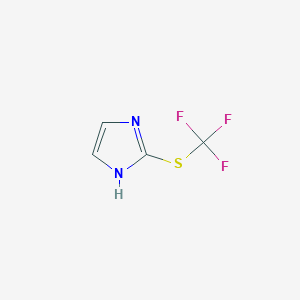 molecular formula C4H3F3N2S B2668428 2-[(trifluoromethyl)sulfanyl]-1H-imidazole CAS No. 1870120-60-7
