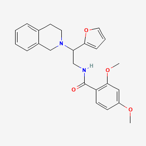 molecular formula C24H26N2O4 B2668432 N-(2-(3,4-dihydroisoquinolin-2(1H)-yl)-2-(furan-2-yl)ethyl)-2,4-dimethoxybenzamide CAS No. 898416-60-9