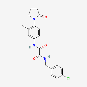 molecular formula C20H20ClN3O3 B2668434 N1-(4-chlorobenzyl)-N2-(3-methyl-4-(2-oxopyrrolidin-1-yl)phenyl)oxalamide CAS No. 941934-54-9