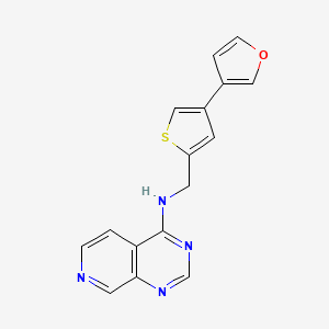 molecular formula C16H12N4OS B2668436 N-[[4-(Furan-3-yl)thiophen-2-yl]methyl]pyrido[3,4-d]pyrimidin-4-amine CAS No. 2379994-98-4