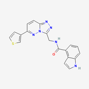 molecular formula C19H14N6OS B2668441 N-((6-(thiophen-3-yl)-[1,2,4]triazolo[4,3-b]pyridazin-3-yl)methyl)-1H-indole-4-carboxamide CAS No. 1904307-67-0