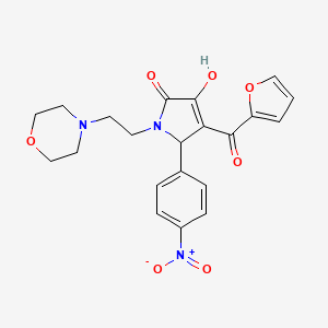 molecular formula C21H21N3O7 B2668447 4-(furan-2-carbonyl)-3-hydroxy-1-(2-morpholinoethyl)-5-(4-nitrophenyl)-1H-pyrrol-2(5H)-one CAS No. 381178-37-6