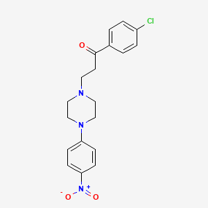 molecular formula C19H20ClN3O3 B2668458 1-(4-Chlorophenyl)-3-[4-(4-nitrophenyl)piperazino]-1-propanone CAS No. 477328-84-0