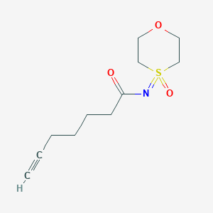 molecular formula C11H17NO3S B2668459 N-(4-Oxo-1,4-oxathian-4-ylidene)hept-6-ynamide CAS No. 2137992-42-6