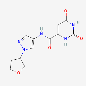 molecular formula C12H13N5O4 B2668466 2,6-dioxo-N-(1-(tetrahydrofuran-3-yl)-1H-pyrazol-4-yl)-1,2,3,6-tetrahydropyrimidine-4-carboxamide CAS No. 1797090-20-0