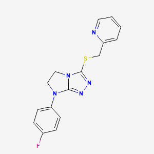 7-(4-fluorophenyl)-3-((pyridin-2-ylmethyl)thio)-6,7-dihydro-5H-imidazo[2,1-c][1,2,4]triazole