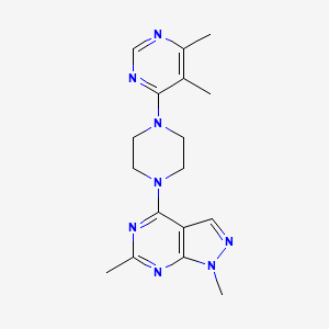 molecular formula C17H22N8 B2668478 4-[4-(5,6-Dimethylpyrimidin-4-yl)piperazin-1-yl]-1,6-dimethylpyrazolo[3,4-d]pyrimidine CAS No. 2380172-33-6
