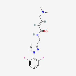 molecular formula C16H18F2N4O B2668480 (E)-N-[[1-(2,6-Difluorophenyl)pyrazol-3-yl]methyl]-4-(dimethylamino)but-2-enamide CAS No. 2411323-86-7