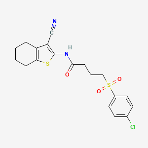 molecular formula C19H19ClN2O3S2 B2668482 4-((4-氯苯基)磺酰)-N-(3-氰基-4,5,6,7-四氢苯并[b]噻吩-2-基)丁酰胺 CAS No. 941987-89-9