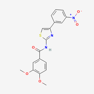 molecular formula C18H15N3O5S B2668484 3,4-二甲氧基-N-[4-(3-硝基苯基)-1,3-噻唑-2-基]苯甲酰胺 CAS No. 313404-11-4