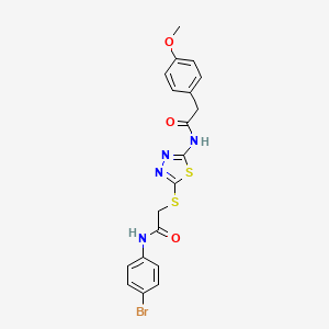 molecular formula C19H17BrN4O3S2 B2668487 N-(4-溴苯基)-2-((5-(2-(4-甲氧基苯基)乙酰氨基)-1,3,4-噻二唑-2-基)硫基)乙酰胺 CAS No. 391869-44-6