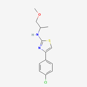 molecular formula C13H15ClN2OS B2668489 4-(4-氯苯基)-N-(1-甲氧基丙酰基)-1,3-噻唑-2-胺 CAS No. 565171-00-8