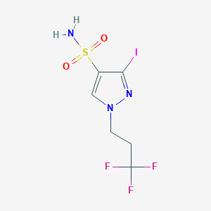 molecular formula C6H7F3IN3O2S B2668491 3-Iodo-1-(3,3,3-trifluoropropyl)pyrazole-4-sulfonamide CAS No. 1946822-50-9