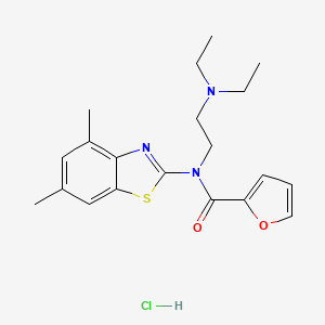 molecular formula C20H26ClN3O2S B2668499 N-(2-(diethylamino)ethyl)-N-(4,6-dimethylbenzo[d]thiazol-2-yl)furan-2-carboxamide hydrochloride CAS No. 1215524-26-7