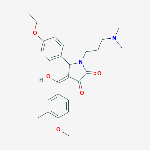 molecular formula C26H32N2O5 B266850 1-[3-(dimethylamino)propyl]-5-(4-ethoxyphenyl)-3-hydroxy-4-(4-methoxy-3-methylbenzoyl)-1,5-dihydro-2H-pyrrol-2-one 