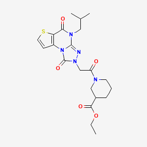 molecular formula C21H27N5O5S B2668502 4-(4-{[1-(2-氟苯甲酰)哌啶-3-基]甲氧基}苯甲酰)吗啉 CAS No. 1358225-27-0