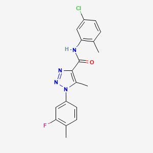 molecular formula C18H16ClFN4O B2668503 N-(5-chloro-2-methylphenyl)-1-(3-fluoro-4-methylphenyl)-5-methyl-1H-1,2,3-triazole-4-carboxamide CAS No. 899965-14-1