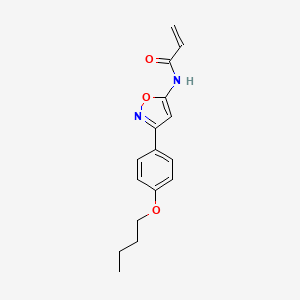 molecular formula C16H18N2O3 B2668505 N-[3-(4-Butoxyphenyl)-1,2-oxazol-5-yl]prop-2-enamide CAS No. 2305562-12-1