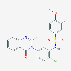 molecular formula C22H17ClFN3O4S B2668507 N-(2-chloro-5-(2-methyl-4-oxoquinazolin-3(4H)-yl)phenyl)-3-fluoro-4-methoxybenzenesulfonamide CAS No. 899980-53-1