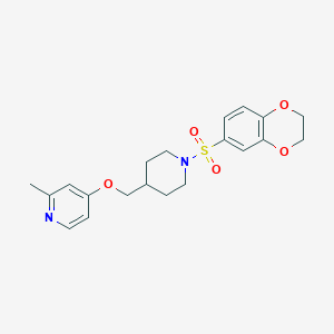 molecular formula C20H24N2O5S B2668509 4-[[1-(2,3-Dihydro-1,4-benzodioxin-6-ylsulfonyl)piperidin-4-yl]methoxy]-2-methylpyridine CAS No. 2380033-39-4