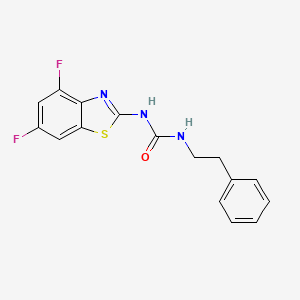 molecular formula C16H13F2N3OS B2668513 1-(4,6-二氟苯并[d]噻唑-2-基)-3-苯乙基脲 CAS No. 1334374-28-5