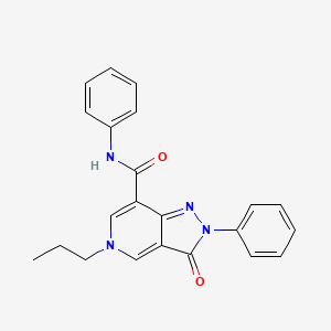 molecular formula C22H20N4O2 B2668518 3-oxo-N,2-diphenyl-5-propyl-3,5-dihydro-2H-pyrazolo[4,3-c]pyridine-7-carboxamide CAS No. 923122-26-3