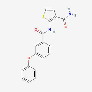 molecular formula C18H14N2O3S B2668532 2-(3-Phenoxybenzamido)thiophene-3-carboxamide CAS No. 908551-97-3