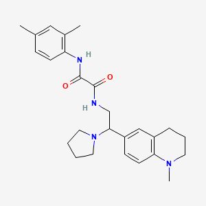 molecular formula C26H34N4O2 B2668533 N-(2,4-dimethylphenyl)-N'-[2-(1-methyl-1,2,3,4-tetrahydroquinolin-6-yl)-2-pyrrolidin-1-ylethyl]ethanediamide CAS No. 921924-33-6