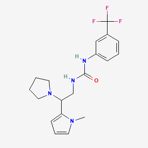 molecular formula C19H23F3N4O B2668540 1-(2-(1-methyl-1H-pyrrol-2-yl)-2-(pyrrolidin-1-yl)ethyl)-3-(3-(trifluoromethyl)phenyl)urea CAS No. 1207003-14-2