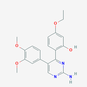 molecular formula C20H21N3O4 B2668542 2-(2-Amino-5-(3,4-dimethoxyphenyl)pyrimidin-4-yl)-5-ethoxyphenol CAS No. 903455-40-3