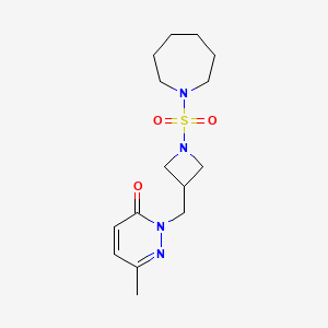molecular formula C15H24N4O3S B2668545 2-{[1-(Azepane-1-sulfonyl)azetidin-3-yl]methyl}-6-methyl-2,3-dihydropyridazin-3-one CAS No. 2199838-27-0