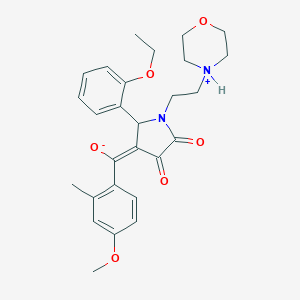 molecular formula C27H32N2O6 B266855 (E)-{2-(2-ethoxyphenyl)-1-[2-(morpholin-4-ium-4-yl)ethyl]-4,5-dioxopyrrolidin-3-ylidene}(4-methoxy-2-methylphenyl)methanolate 