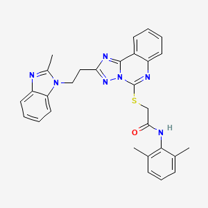 molecular formula C29H27N7OS B2668553 N-(2,6-dimethylphenyl)-2-[[2-[2-(2-methylbenzimidazol-1-yl)ethyl]-[1,2,4]triazolo[1,5-c]quinazolin-5-yl]sulfanyl]acetamide CAS No. 896798-29-1